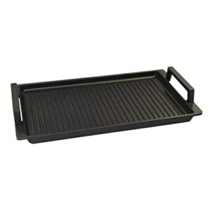 Lieblingspfanne - Grillplatte BBQ 41 x 24cm mit Seitengriffen antihaftbeschichtete Grill-Wendeplatte Aluminium Guss für alle Herdarten und Gasgrill
