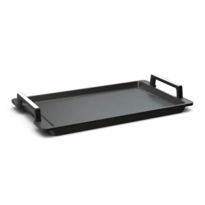 Hoffmann Teppanyaki Grillplatte 41x24 cm I mit Seitengriffen I Induktionsf&auml;hige Plancha I Grill Gasgrill Herd I antihaft Beschichtung I glatt
