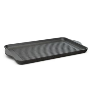 Hoffmann Grillplatte Aluguss 49x29 cm I Grill Gasgrill Herd antihaft I Induktionsgeeignete Bratplatte beschichtet I Induktionsf&auml;hige Steakpfanne