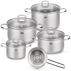 ELO 42505 Top Collection Topfset 5-teilig, Edelstahl, silber, 52 x 27 x 25 cm