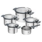 ZWILLING Simplify Kochtopf-Set 5-teilig, Integriertes Sieb, Induktion, Grau